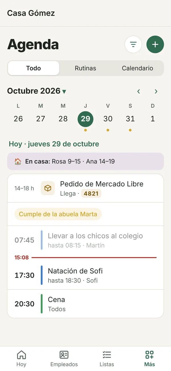 La agenda y las tareas de todos, juntas